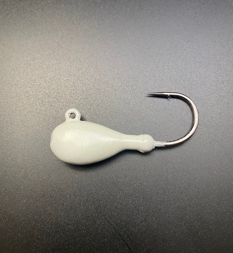 Flat head jig - white glow