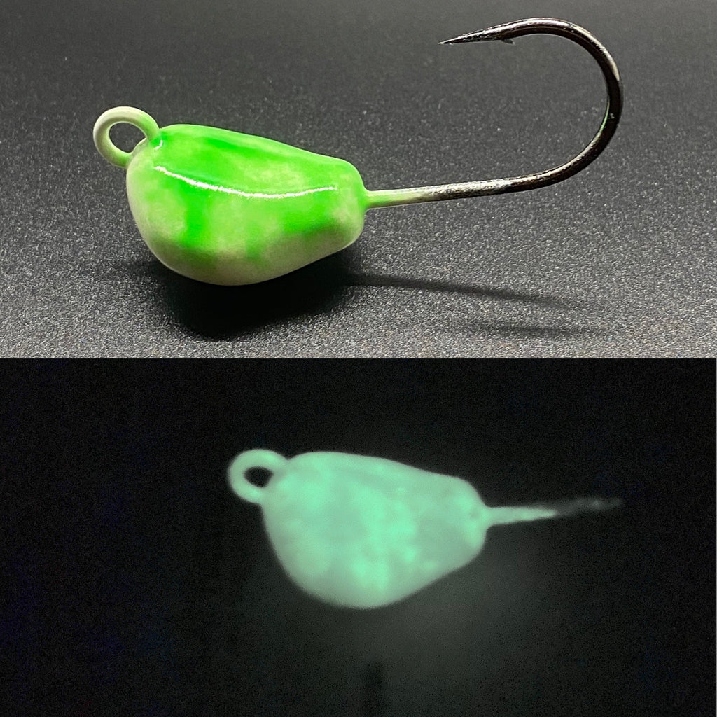 Crab jig - white glow/green glow